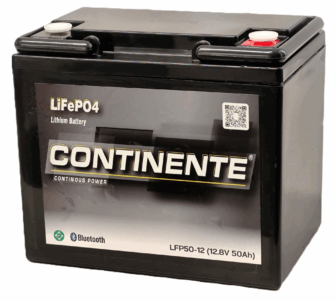 Litium akku LiFeP04-Litium ioni-LFP/12V/50Ah 640Wh/195x165x175/M6