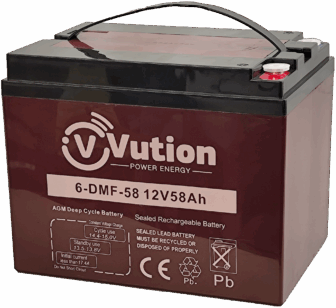 Suljettu lyijyakku VRLA-AGM/12V/58Ah/230x150x180/M6/ Deep Cycle