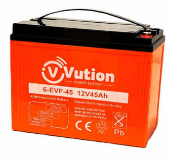 Suljettu lyijyakku VRLA-AGM/12V/45Ah/223x120x175/M5/ Deep Cycle