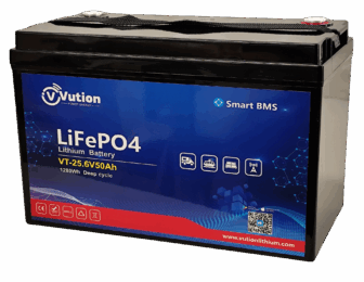 Litium(LiFeP04) akku/24V/50Ah/330x173x212/M8