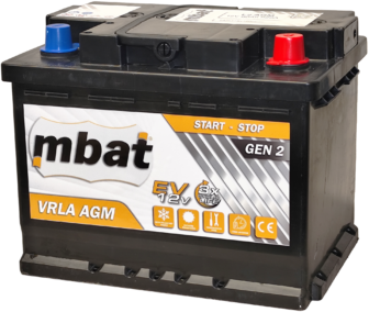 Käynnistysakku AGM Start-Stop/60Ah/620A/242*175*190/B13/-+