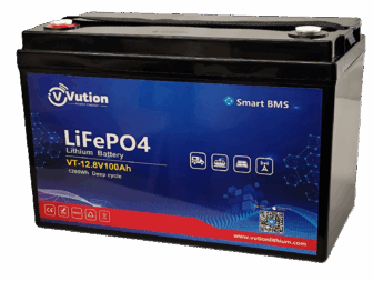 Litium akku LiFeP04 /12V/100Ah/330x173x212/M8