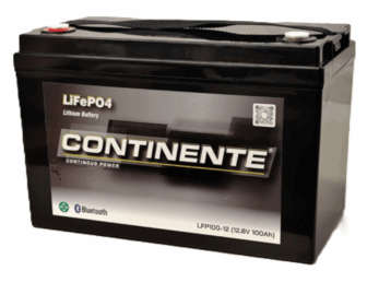 Litium akku 12V LiFeP04/100Ah/1280Wh/333x172x221/M8