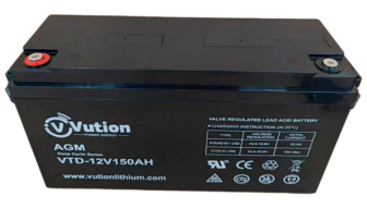 Syväpurkausakku AGM/12V/150Ah/483x170x241/M8/+-