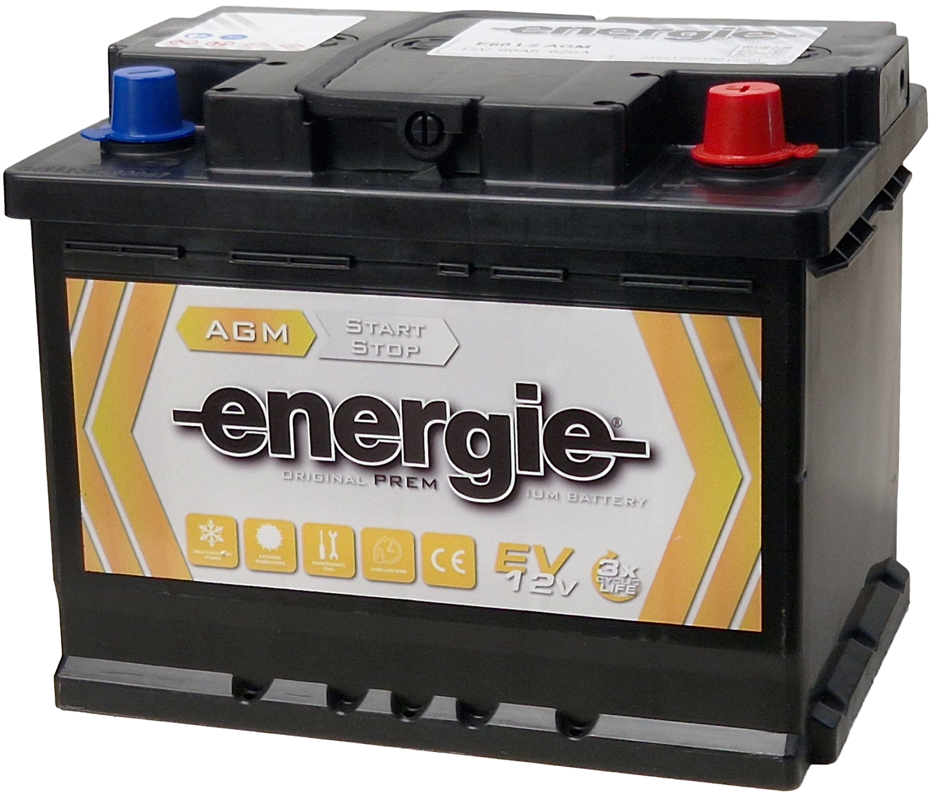 Energie 60Ah AGM käynnistysakku